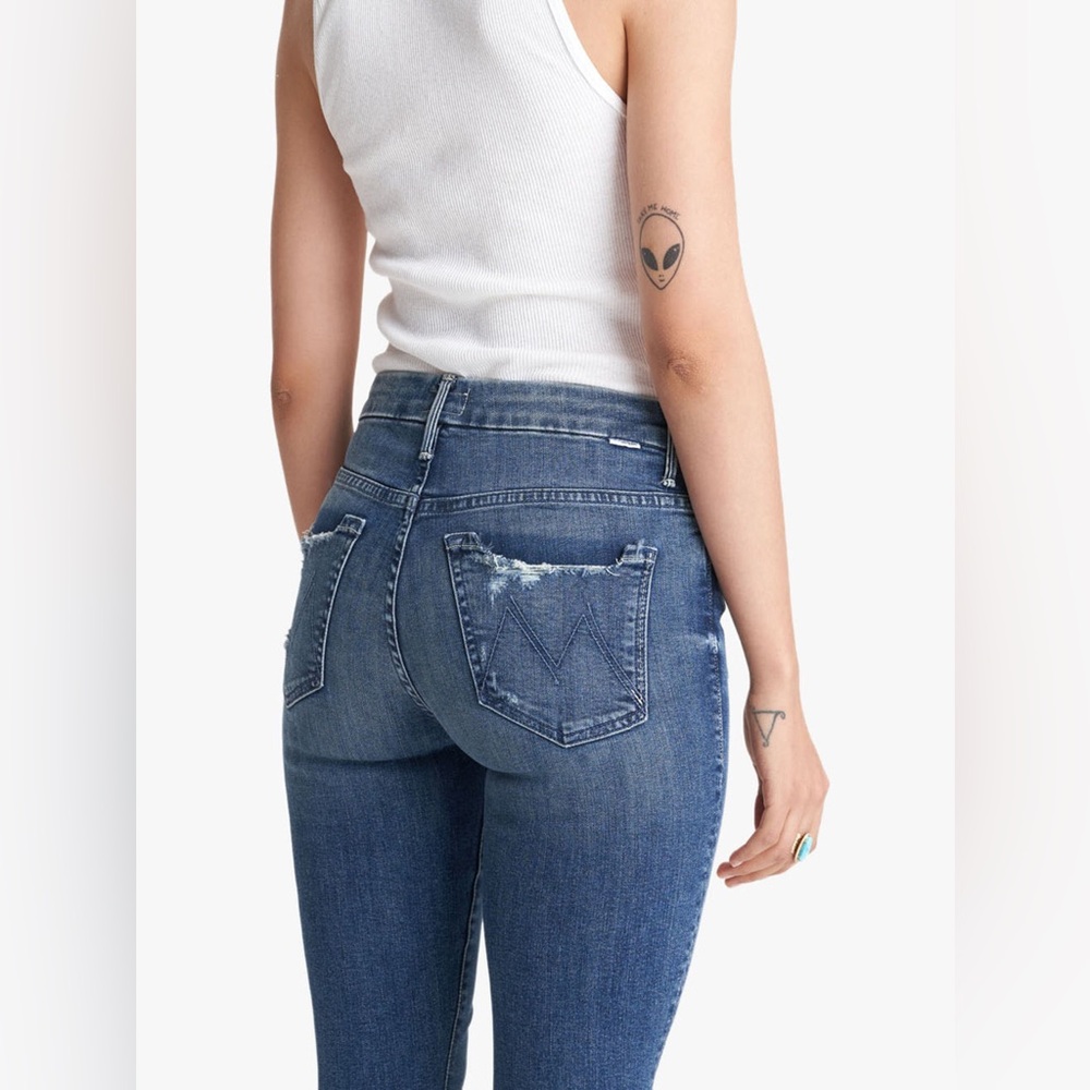 Mother High Waisted Looker Ankle Fray Skinny Jeans Size 29 - Picture 3 of 11